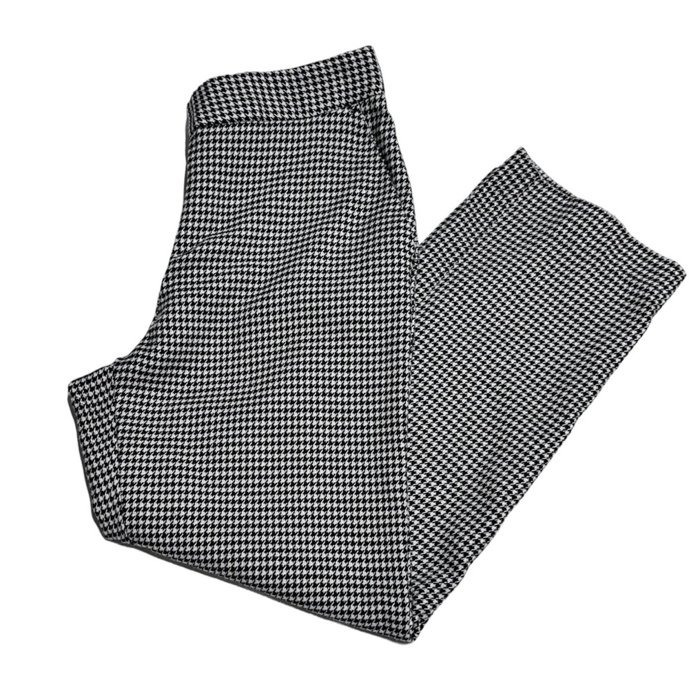 Zara Basic Black Houndstooth Pull On Straight Leg… - image 4